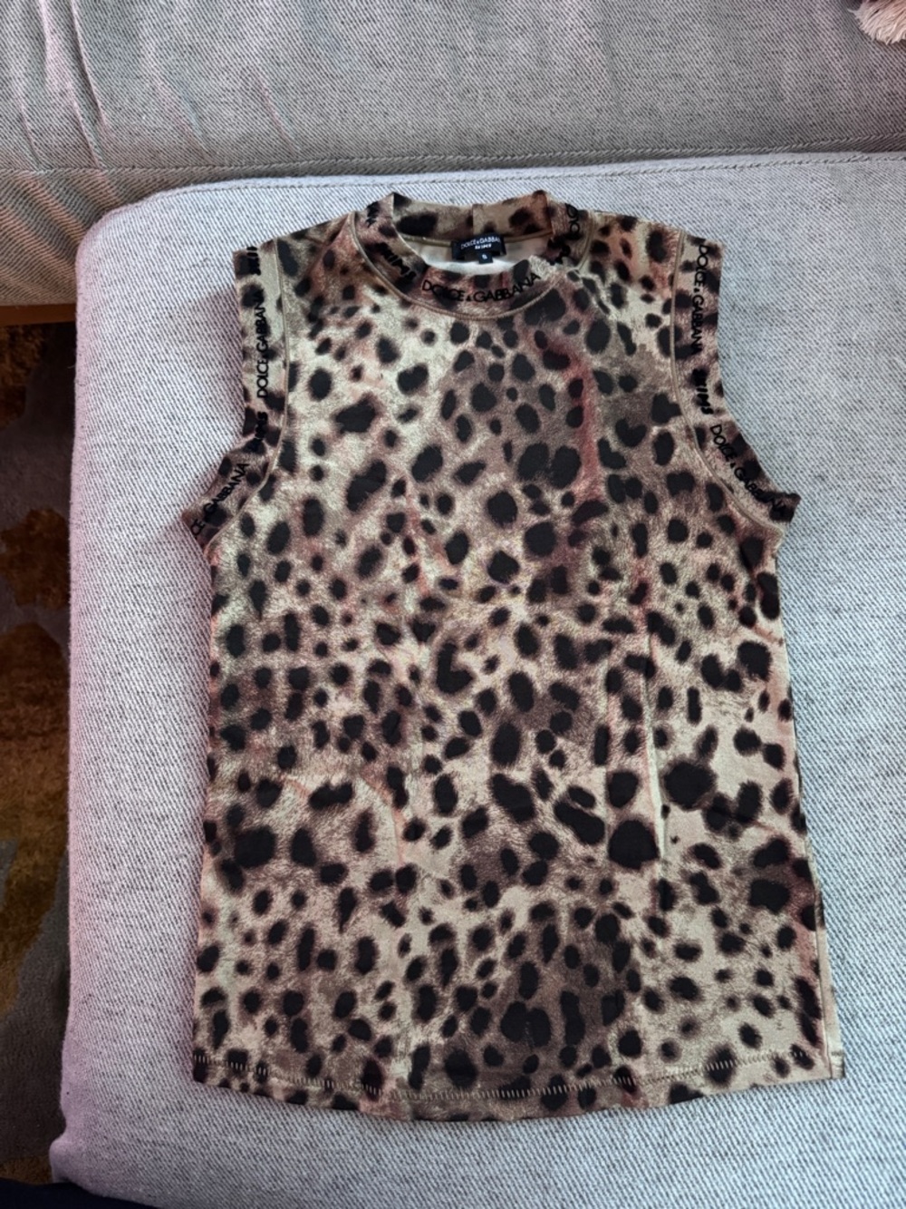 Dolce & Gabbana x Skims Leopard-Print Mock Neck Tank